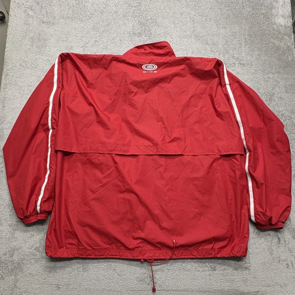 Coca-Cola Jacket Mens 2XL Red White‎ Full Zip Windbreaker Elite Patch Logo Retro